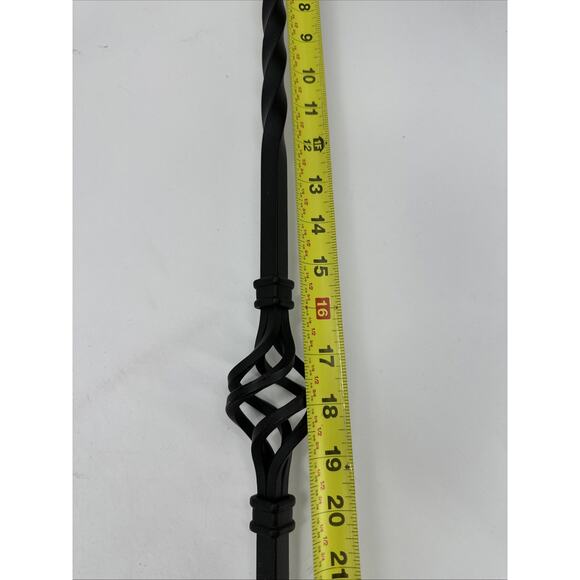 Lot Of 4 Black Wrought Iron Double Twist Basket Pin Top Balusters 44” x 1/2” {C5 - Picture 14 of 16